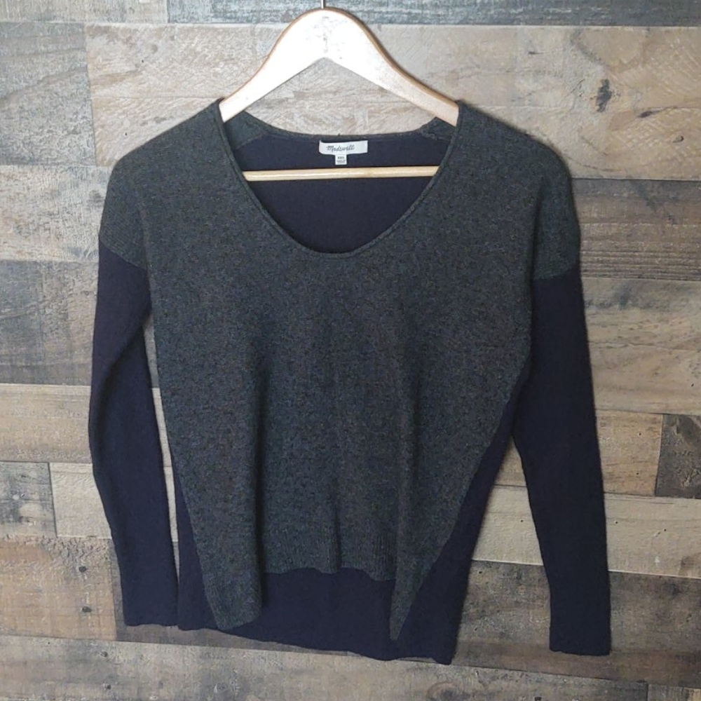 Madewell wool Catalina color block sweater XXS